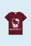 Girls Soft Cotton Kitty Printed T-Shirt