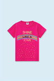 Girl "Shine Like A Stare" Printed Cotton T-shirt