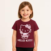 Girls Soft Cotton Kitty Printed T-Shirt
