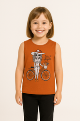 Girls Graphic Printed Vest